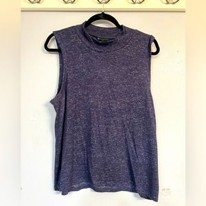 Blue sleeveless blouse